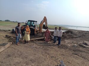 Illegal sand mining in Deulgaraj