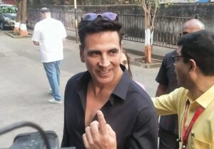 Actor Akshay Kumar casts his vote