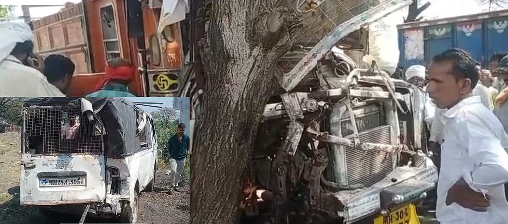 School van accident in Wadegaon: वाडेगाव जवळ स्कूल व्हॅनला ट्रकची धडक, तीन विद्यार्थी गंभीर